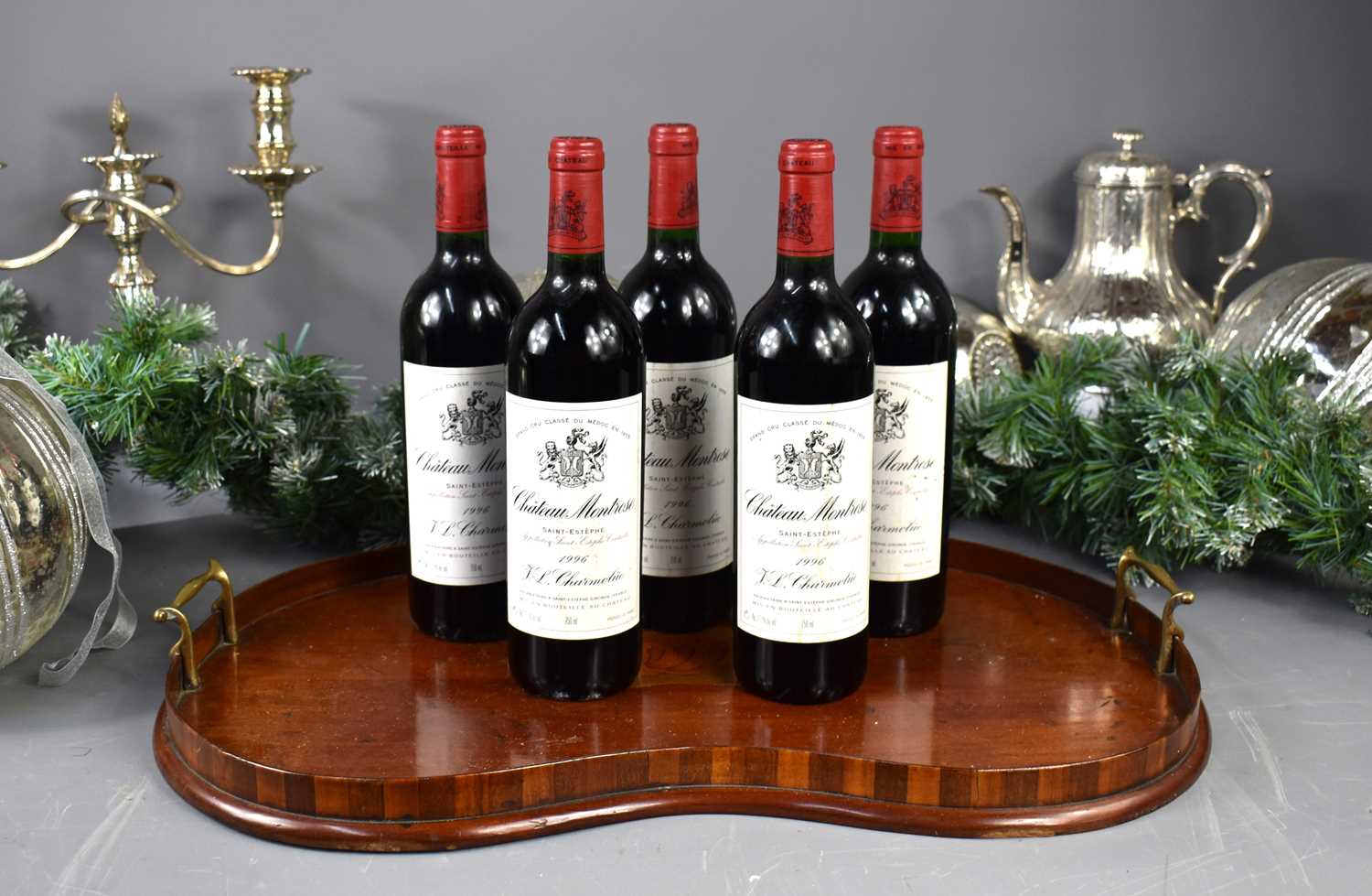 Lot 42 - Five bottles of Chateau Montrose red wine,...