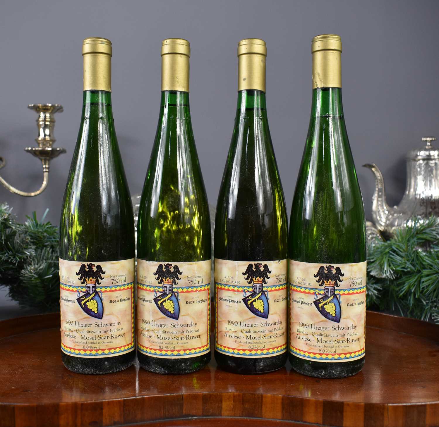 Lot 19 - Four bottles of Urziger Schwarzlay, Auslese...