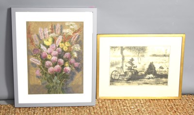 Lot 464 - A 20th century study of a posy of wild flowers,...