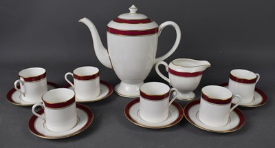 Lot 77 - A Royal Worcester part coffee service in the...
