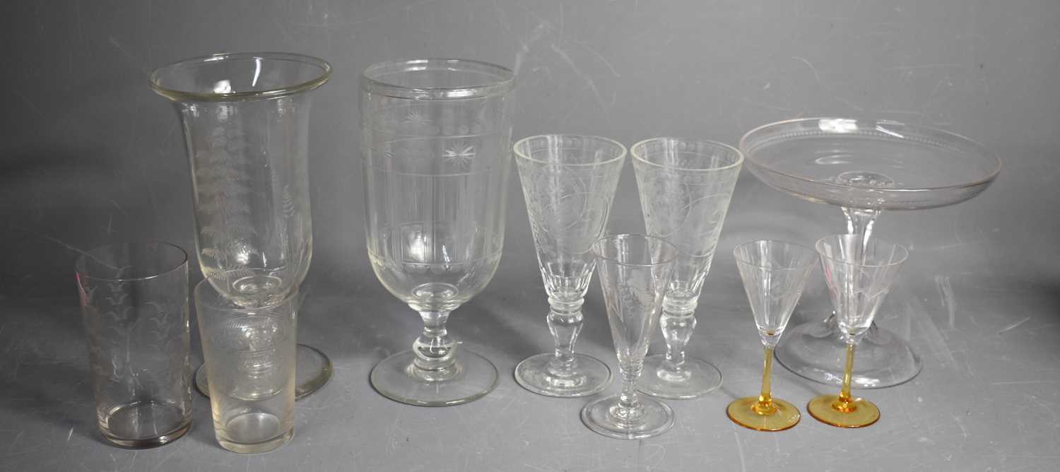 Lot 136 - A pair of 19th century glasses with engraved...
