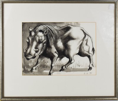 Lot 435 - Michael Ayrton (1921-1975): study of a warthog,...