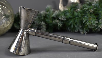Lot 121 - A vintage silver plated spirit measure, with...