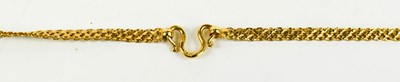 Lot 172 - A 22ct gold woven link chain with triple loop...