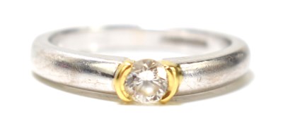 Lot 150 - An 18ct white gold and diamond solitaire ring,...