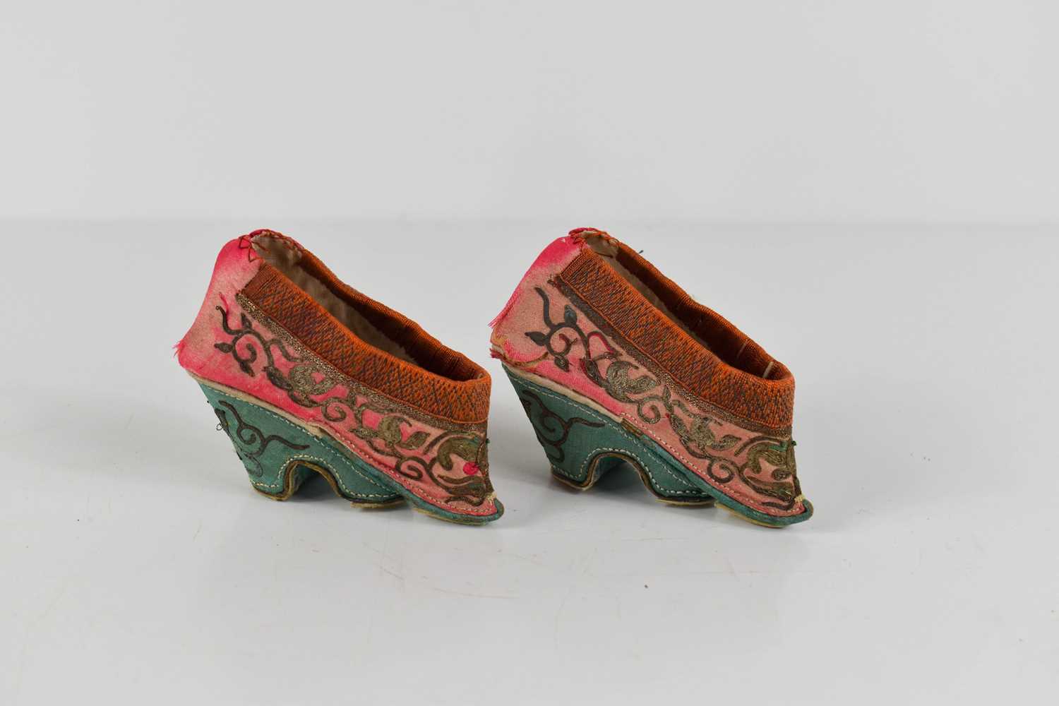 Lot 3 - A pair of 19th century Chinese lotus shoes in...