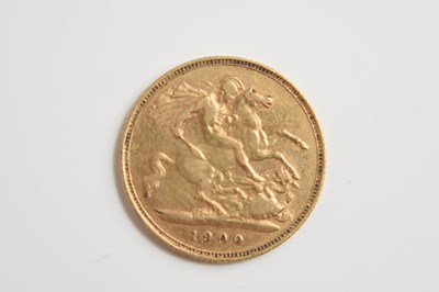 Lot 267 - A Queen Victoria gold half sovereign dated 1900.