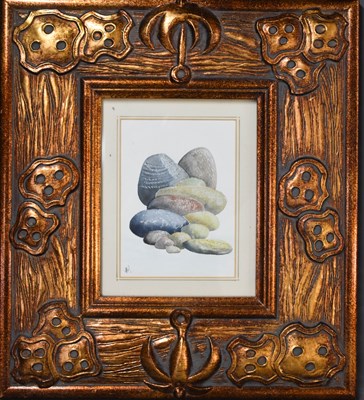 Lot 466 - Watercolour on paper depicting pebbles, signed...