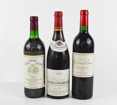 Lot 141 - Three bottles of fine French vintage wine,...