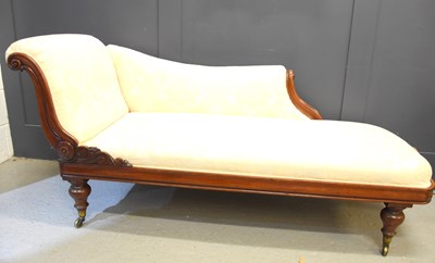 Lot 574 - A Victorian mahogany framed Chaise Lounge,...