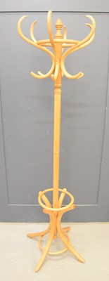 Lot 536 - A modern bentwood beech coat and hat stand,...