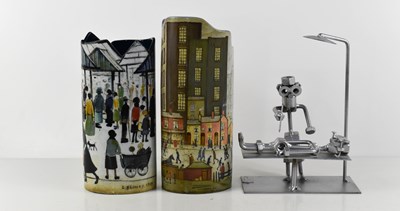 Lot 190 - Two Beswick vases,depicting LS Lowry paintings,...