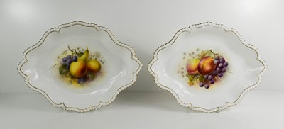 Lot 108 - A pair of  Royal Worcester oblong dishes, by...