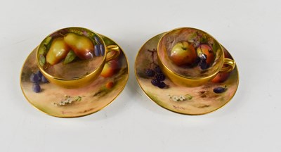 Lot 132 - A pair of Royal Worcester miniature cups and...