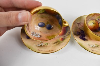 Lot 132 - A pair of Royal Worcester miniature cups and...