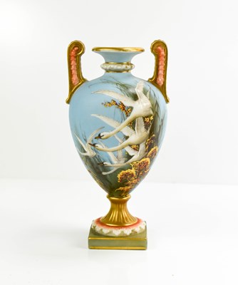 Lot 151 - A Fine Royal Worcester twin handled vase, by...