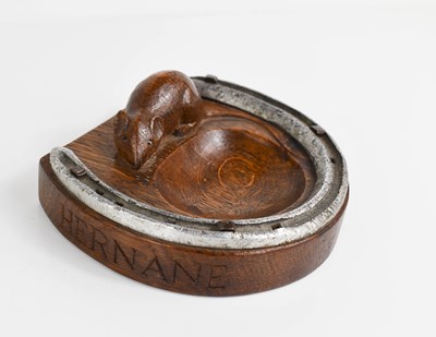 Lot 407 - An early Robert Thompson, Mouseman pin tray...