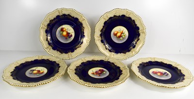 Lot 120 - A set of five Royal Worcester plates by E...