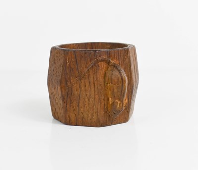 Lot 405 - A pair of Robert Thompson Mouseman ashtrays,...