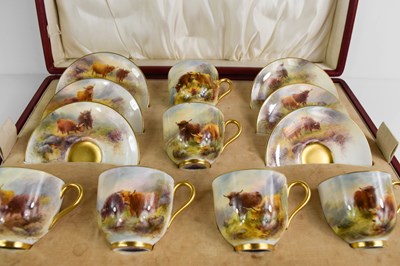 Lot 157 - A set of Royal Worcester cups and saucers, by...