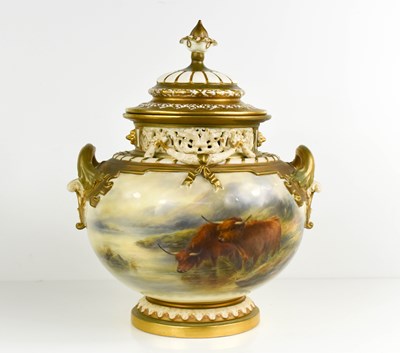 Lot 117 - A Royal Worcester bowl with twin handles, by...