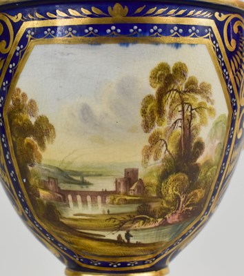 Lot 121 - A Derby 19th century twin handled vase,...