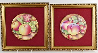 Lot 130 - Two porcelain plaques in the Royal Worcester...