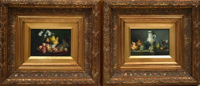 Lot 509 - A pair of 20th century oil on panel still life...