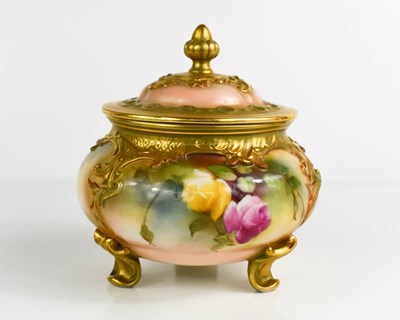 Lot 100 - A Royal Worcester pot pourri vase and cover,...