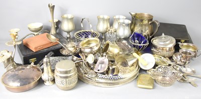 Lot 94 - A large group of silver plated items to...
