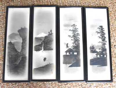 Lot 476 - A set of four 1930s monochrome Japanese prints...