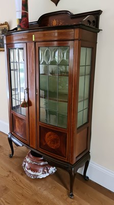 Lot 387a - A mahogany Edwardian glazed cabinet. a/f