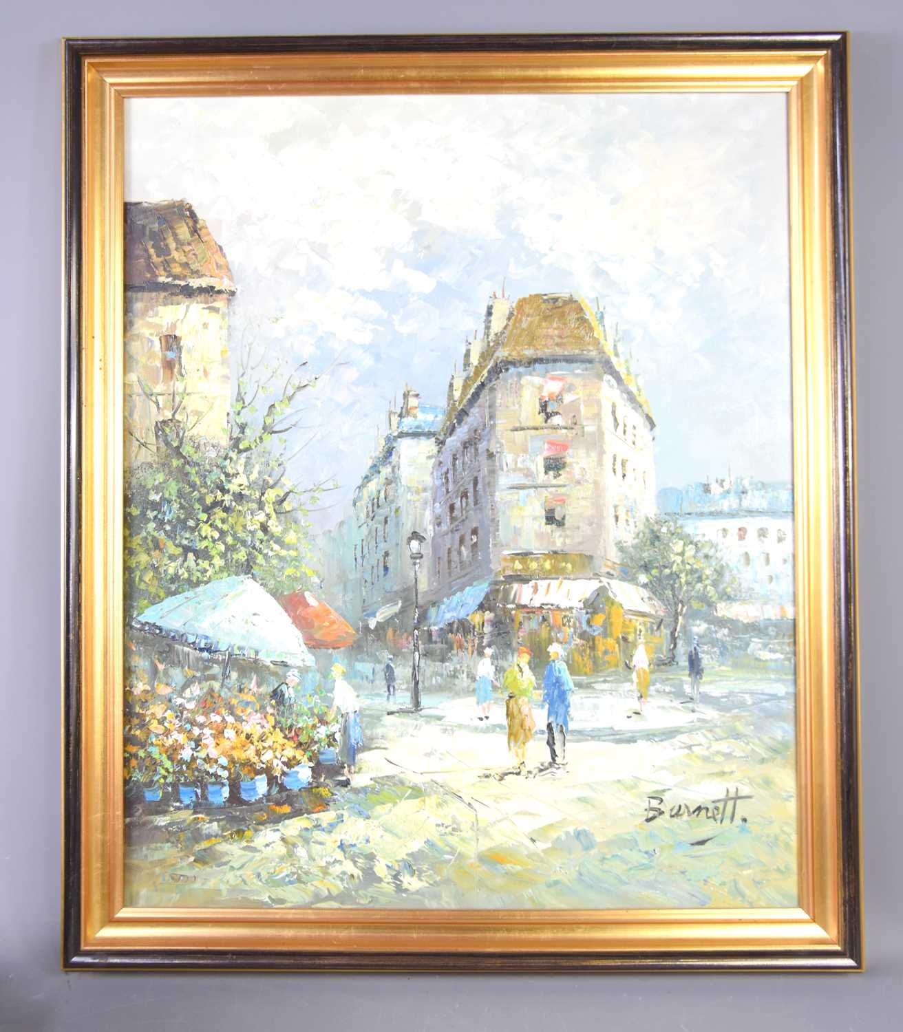 Lot 477 - Burnett (20th century): Parisian street scene,...