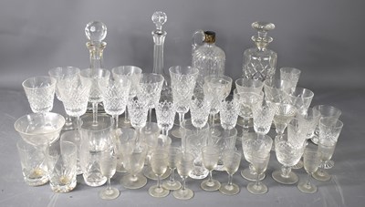Lot 170 - A group of crystal glass decanters and various...