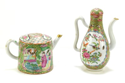 Lot 5 - A Chinese Canton Famille Rose tea pot and...