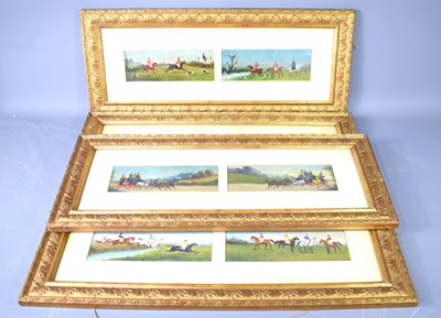 Lot 420 - A set of four framed oil on boards, each frame...