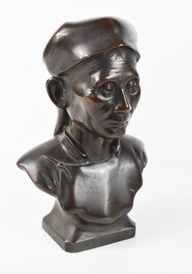 Lot 8 - An early 20th century bronze bust of a...