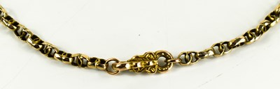 Lot 144 - A 9ct gold double eye-link belcher chain...
