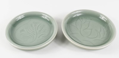 Lot 243 - A pair of Copenhagen celadon glazed pin dishes,...