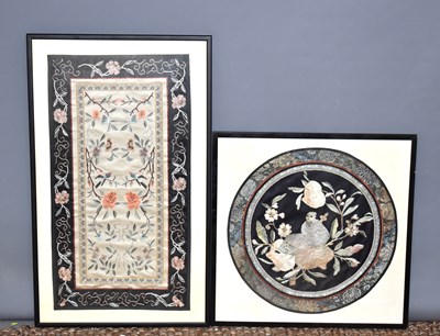 Lot 6 - A mid 20th century Chinese silk embroidery,...