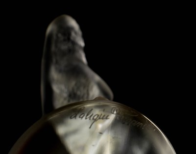 Lot 155 - A Lalique frosted glass paperweight figure...