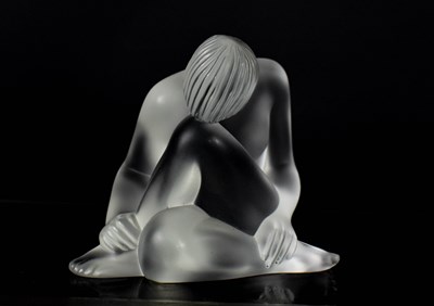 Lot 151 - A Lalique frosted glass paperweight figure...