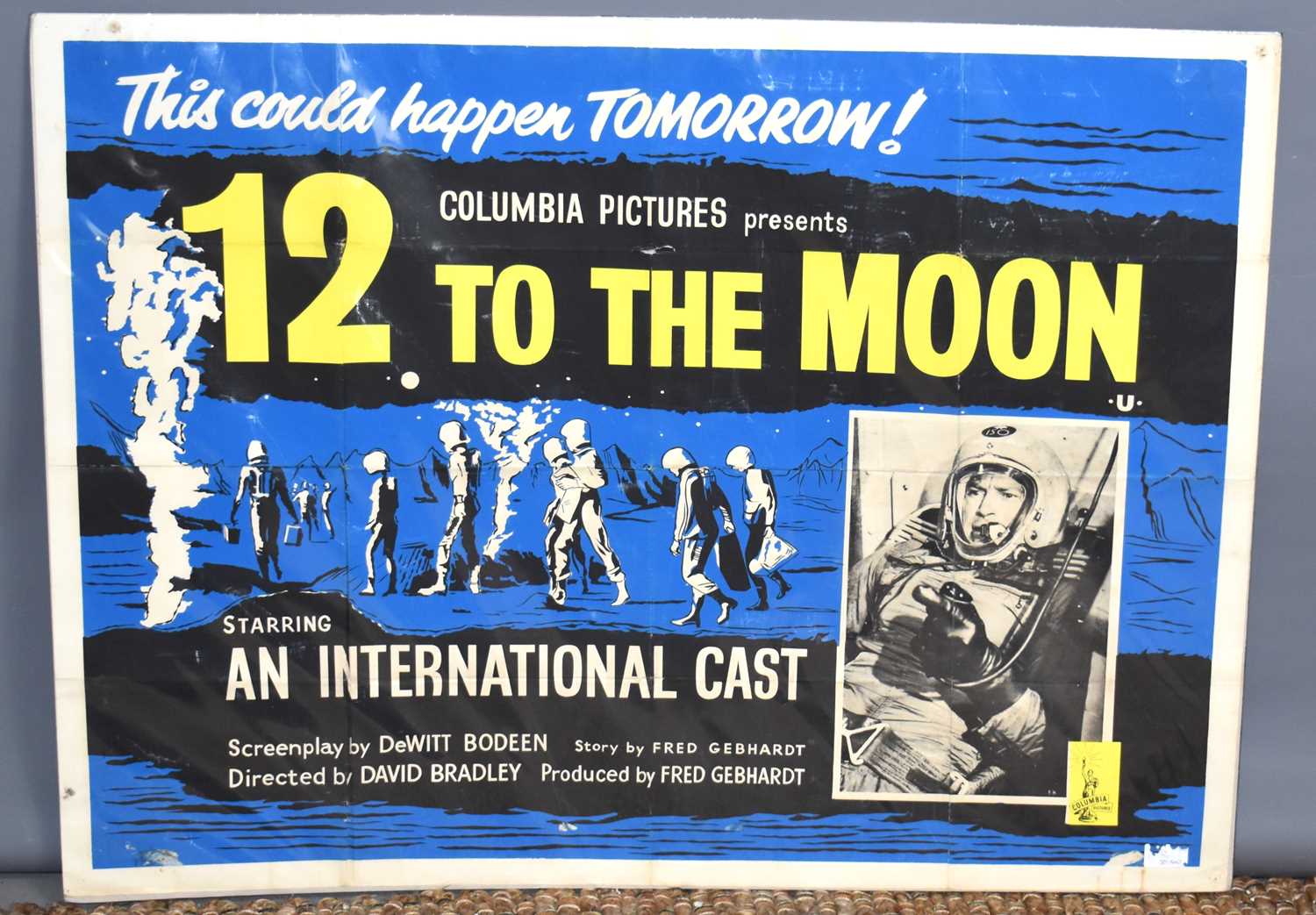 Lot 227 - A vintage "12 to the Moon" movie poster, quad...