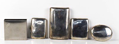 Lot 363 - A silver tobacco box, together with three...