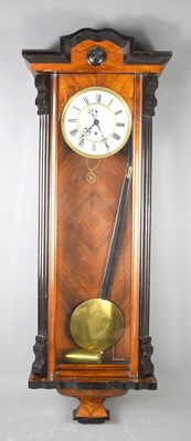 Lot 95 - A Vienna mahogany wall clock, subsidiary...