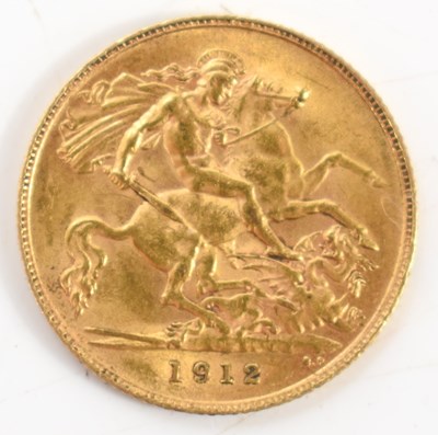 Lot 340 - A George V gold half sovereign, 1912.